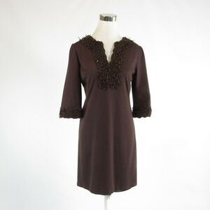 Chetta B brown 3/4 sleeve sheath dress 4